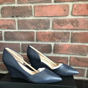 Kenneth Cole Navy Wedge Heels